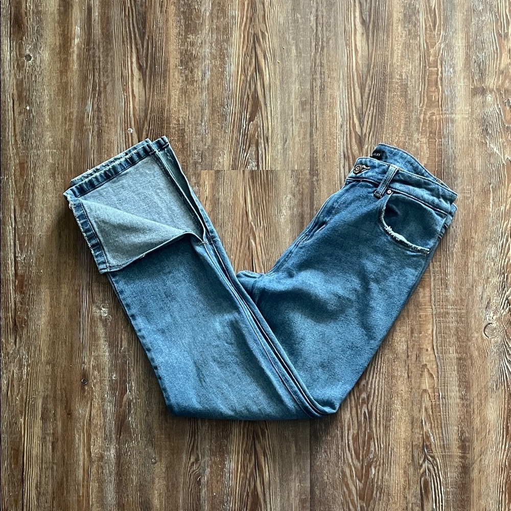 Sincerely Jules Medium Wash Split Leg High Rise Blue Casual Jeans 6